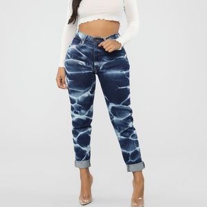 Fashion nova dark n light denim jeans